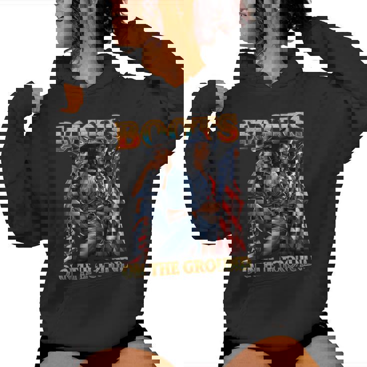 Boots On The Ground 4Th Of July All American Girl Cowgirl Women Hoodie