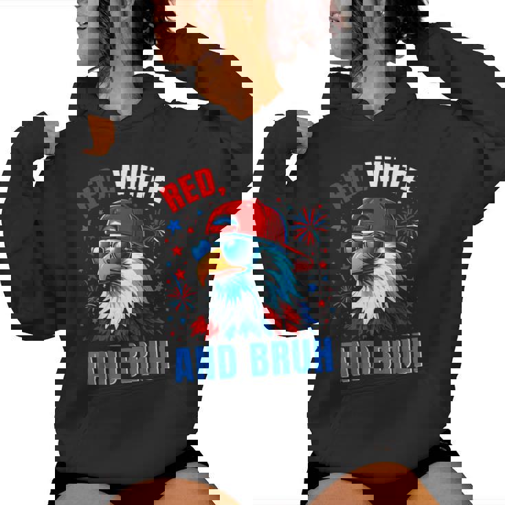 Bruh 4Th July Outfit Boys Red White And Bruh Eagle Women Hoodie