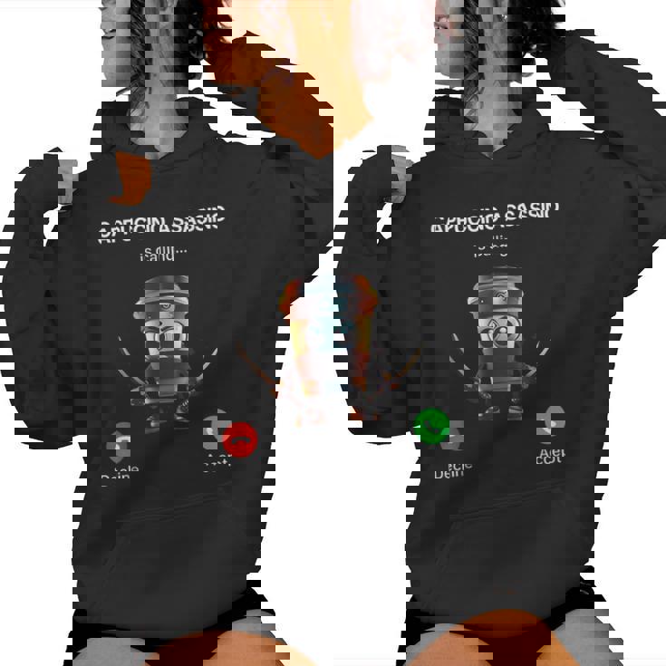 Capuchino Asesino Llamando Brainrot Italiano Brainrot Meme Sudadera con capucha para mujer
