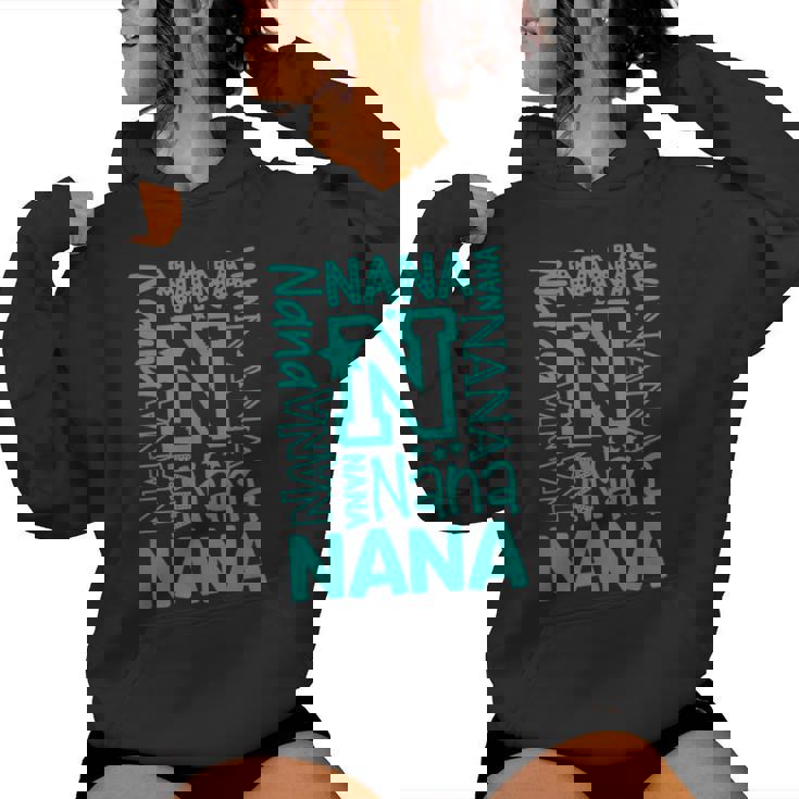 Cheery Nana Grandma レタープリント レディースパーカー