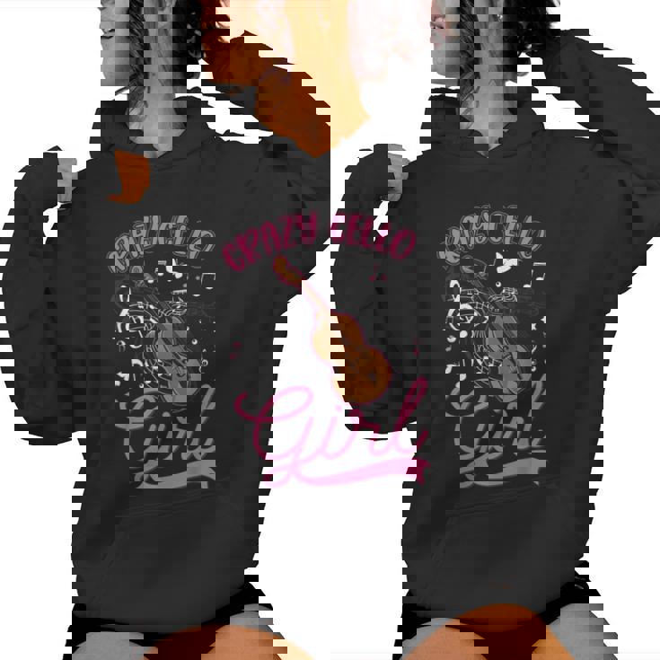 Crazy Cello Girliolonchelo Chicaioloncelista Sudadera con capucha para mujer