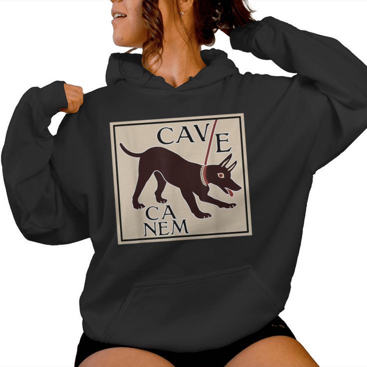 Cuidado Con El Perro Cave Canem Imagen Grecorromana Sudadera con capucha para mujer