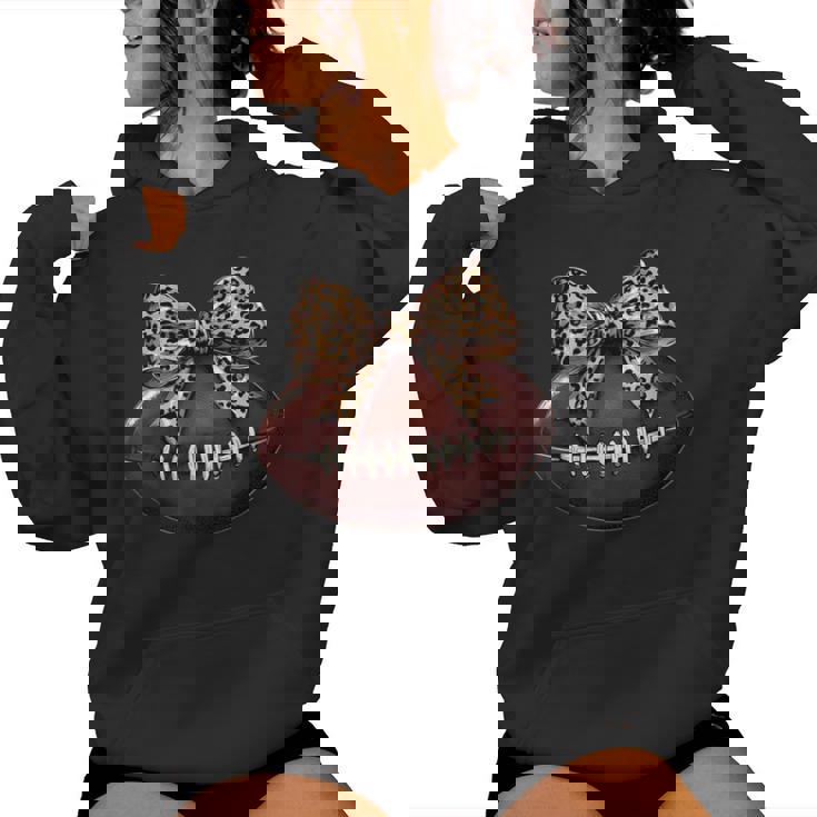 Cute Football Coquette Bow Cute Football Mom Women Hoodie