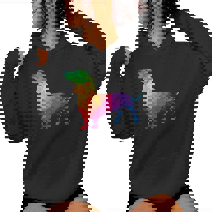 Dachshund Gay Pride Lgbt Lgbtq Rainbow Flag Dog Lovers レディースパーカー