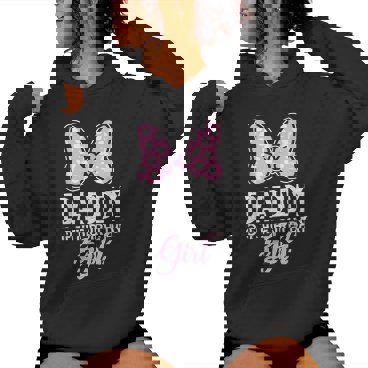 Daddy Of The Birthday Girl Cute Pink Bow Family Matching Women Hoodie