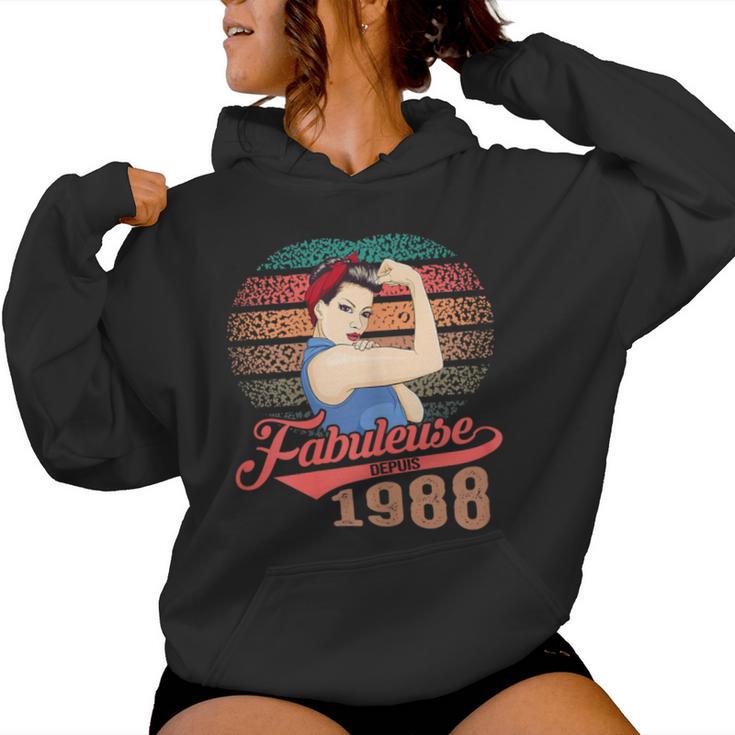 Fabuleuse Depuis 1988 Cadeau Anniversaire Humour 35Ans Sweat à capuche femme