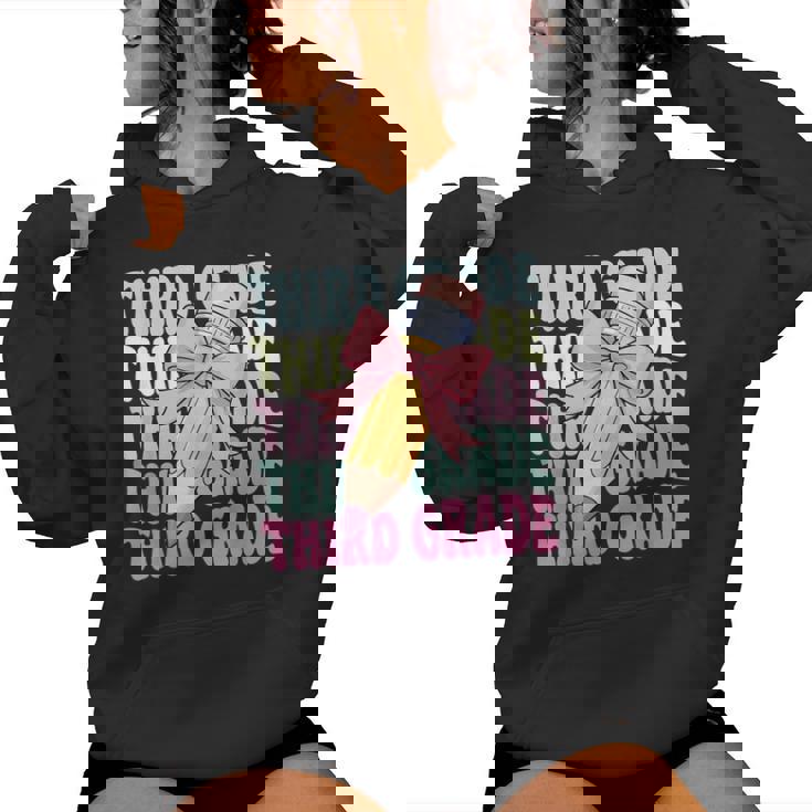 First Day Of School Third Grade Coquette 3Rd Grade Women Hoodie
