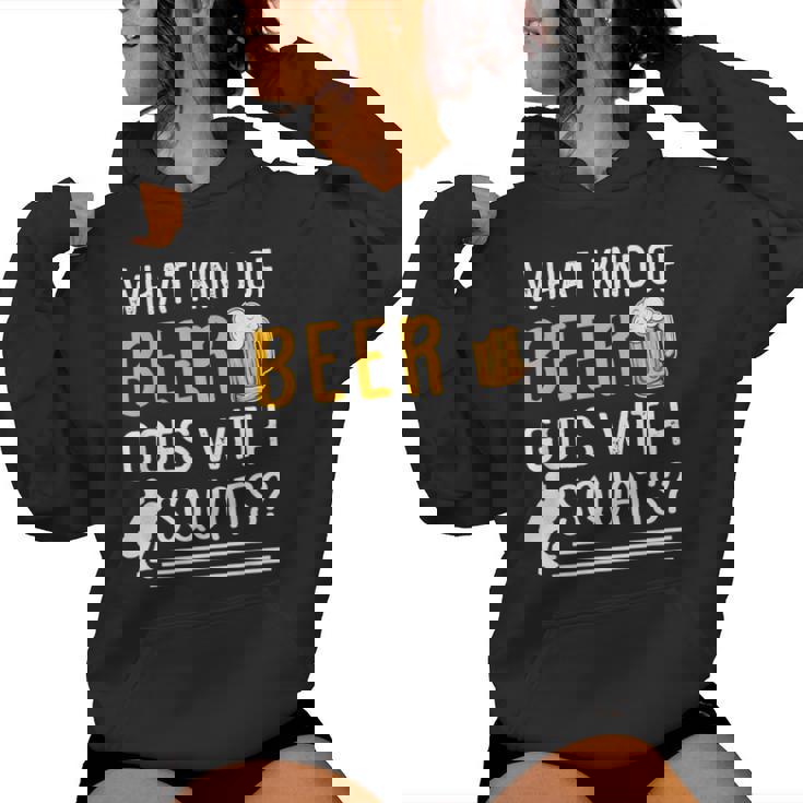 Workout Gym Meme For Beer Loversquats Joke レディースパーカー