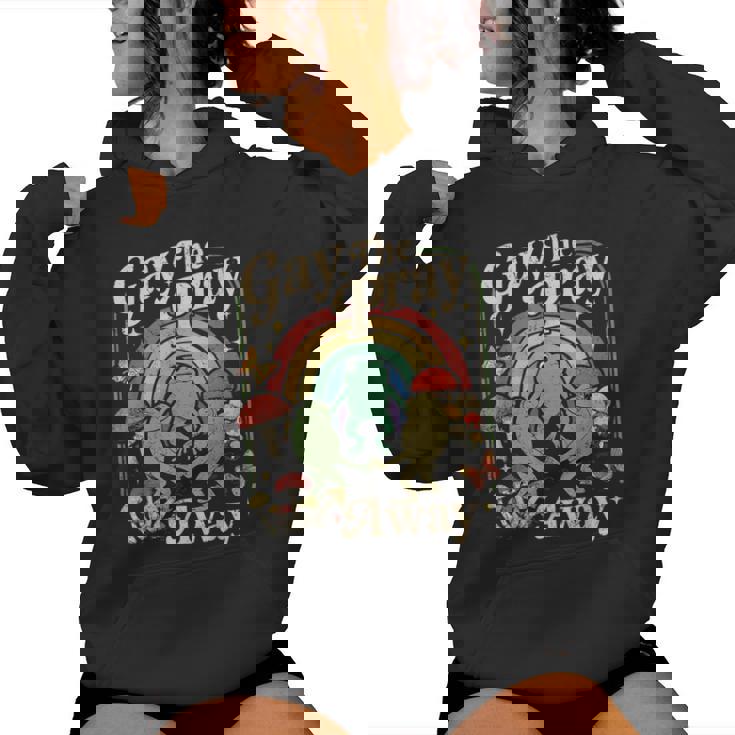 Gay The Pray Away Rainbow Meme Frogs Pride Lgbtq Women Hoodie