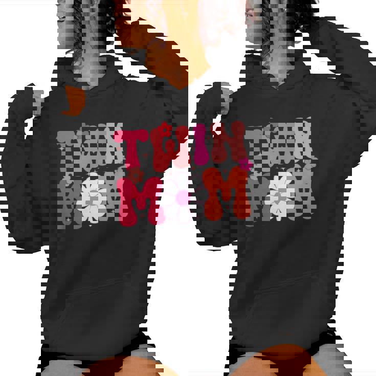 Groovy Twin Mama Mother's Day For New Mom Of Twins Women Hoodie