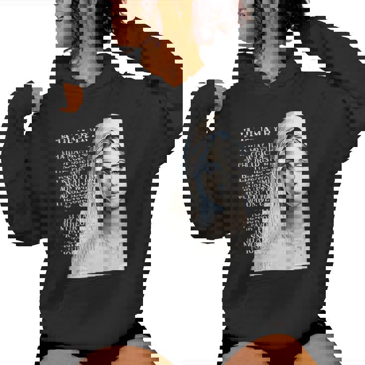 Hail Mary Blessed Mother ロザリオの祈り レディースパーカー