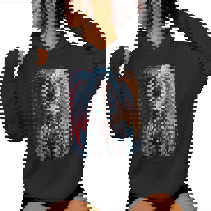 Hot Girl On 男性用 ハーフエンジェル&ハーフデーモンガール レディースパーカー