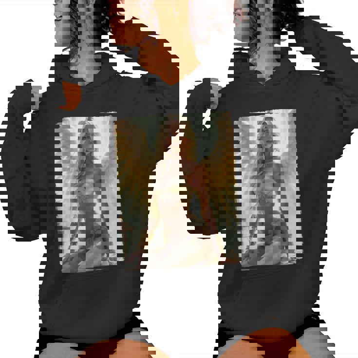 Hot Girl On 男性用 セクシーな天使の座り グランジ レディースパーカー