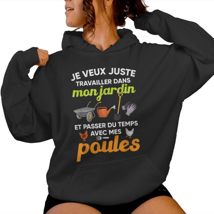 Jardin Et Poules Humour Cadeau Homme Jardin Retraite Sweat à capuche femme