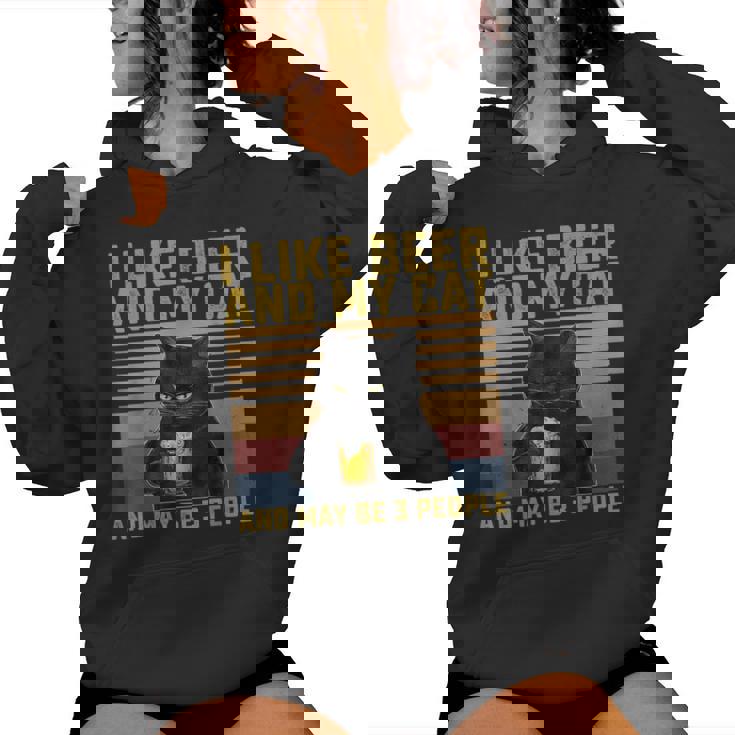 I Like Beer My Cat And Maybe 3人 猫好き ギフト レディースパーカー