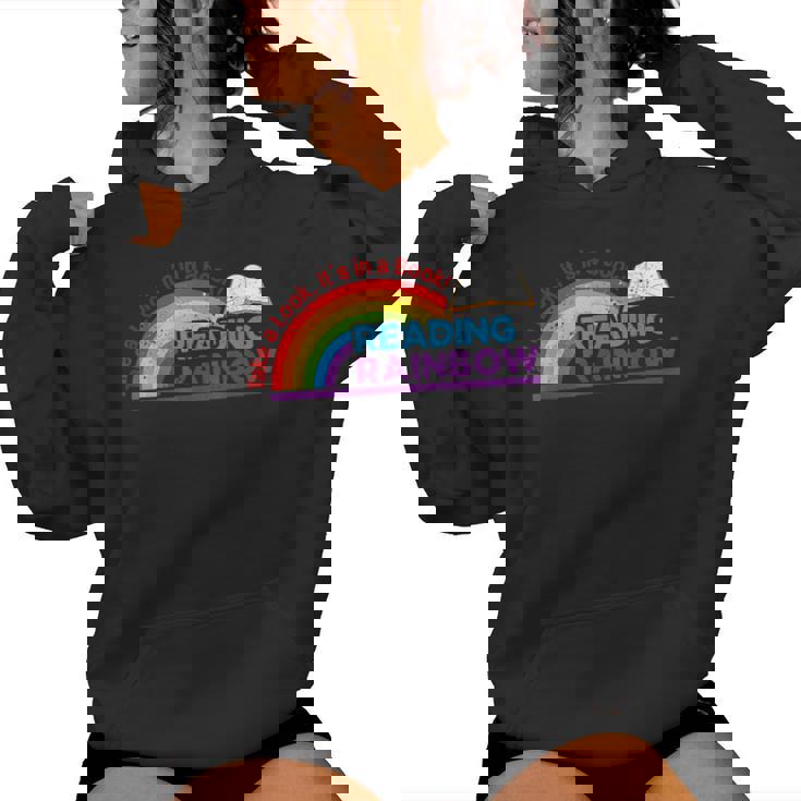Take A Look It's In A Book Reading Book Vintage Rainbow Women Hoodie