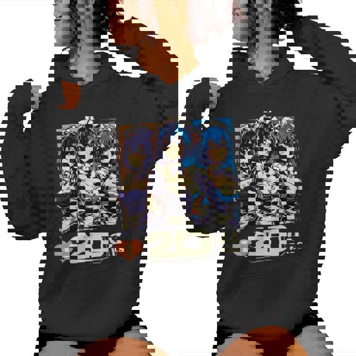 I Love 2D Girls ファニーメイド アニメ マンガ Manwha Waifu Otaku レディースパーカー