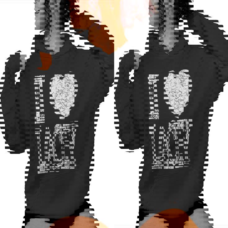 I Love Lacey バレンタイン ガールフレンド 女の子 娘 ハート 妻 レディースパーカー