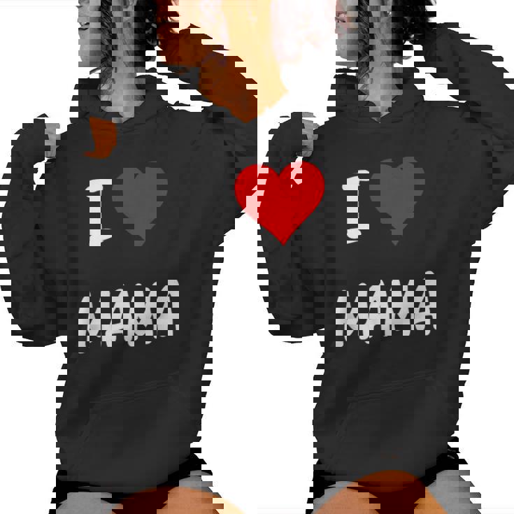 I Love Mama Children Love Heart ベビーチャイルドギフト お母さん レディースパーカー