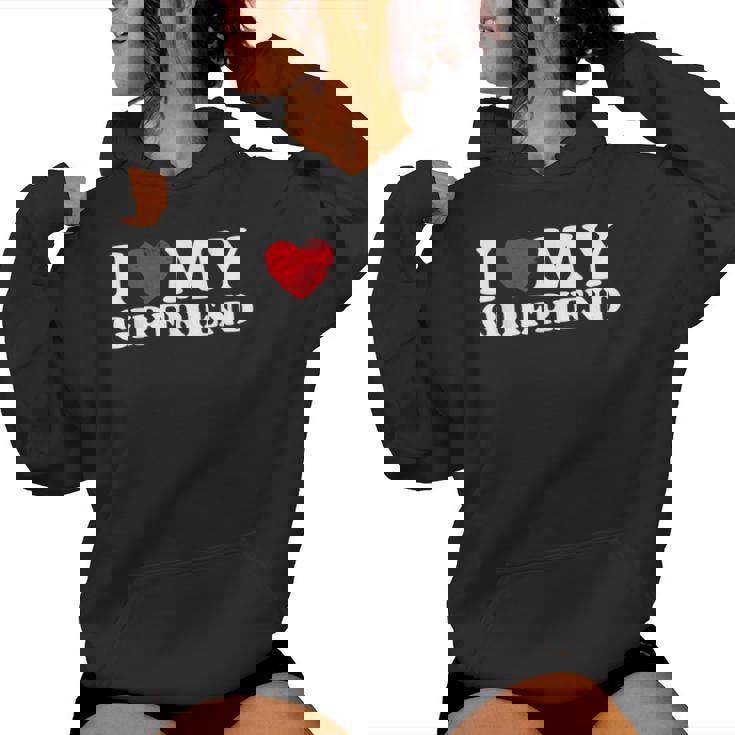 I Love My Girlfriend I Heart My Gf バレンタインデー レディースパーカー