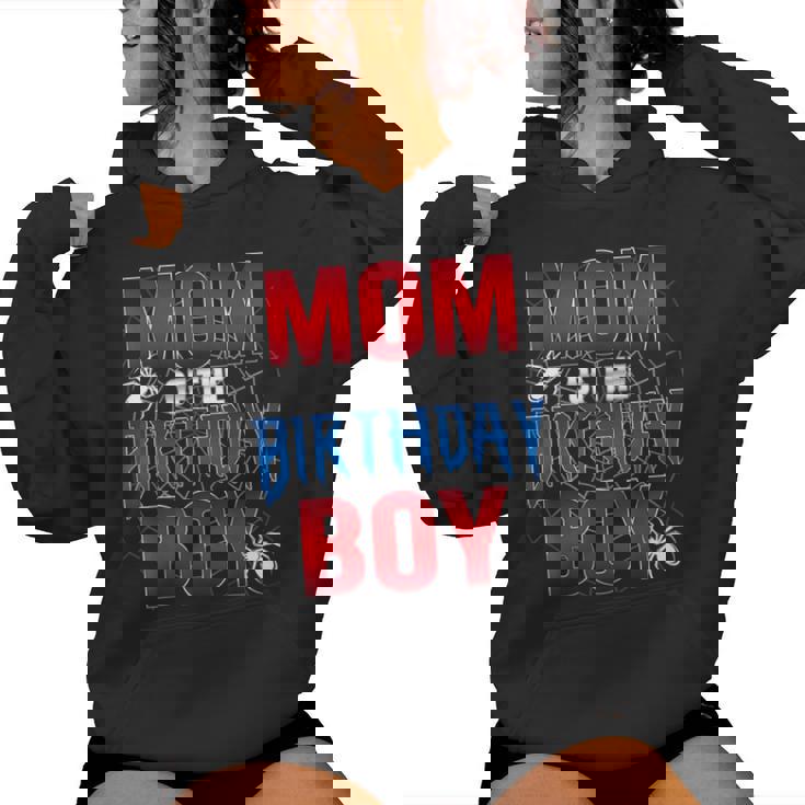 Mom Of The Birthday Boy Spider Web Birthday Party Matching Women Hoodie