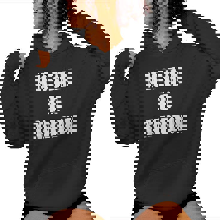 No Rain No Rainbow ポジティブ インスピレーション モチベーションを高める引用 レディースパーカー