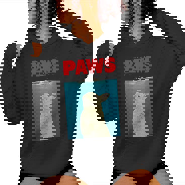 Paws Bunny 面白いパロディ ウサギ好きのギフト レディースパーカー