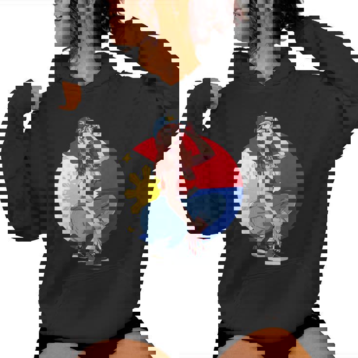 Pinay Girl フィリピン 強い フィリピン国旗 フィリピンプライド レディースパーカー