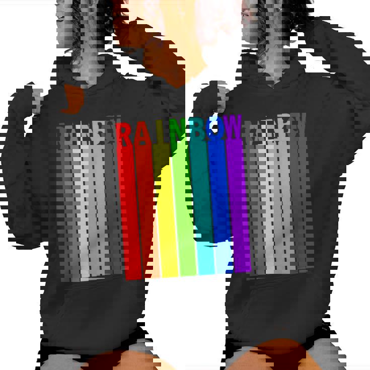 Rainbow レインボー《虹 カラー》【デザインアート】文字 7色 カラフル レディースパーカー