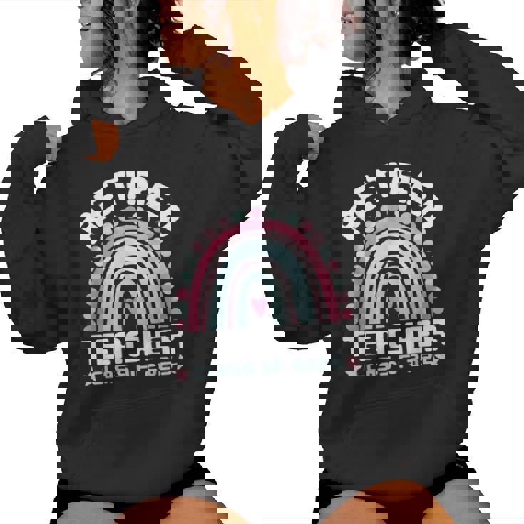 Retired Teacher Class Of 2025 Rainbow Retro Graduation レディースパーカー