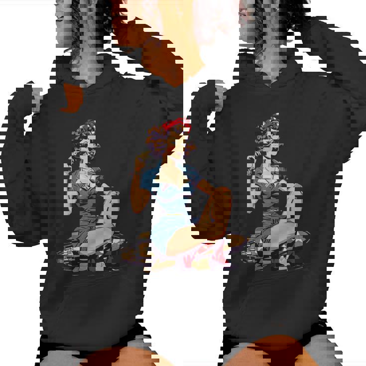 Retro Patriotic Pin-Upintage Usa Flag American Beauty Girl レディースパーカー