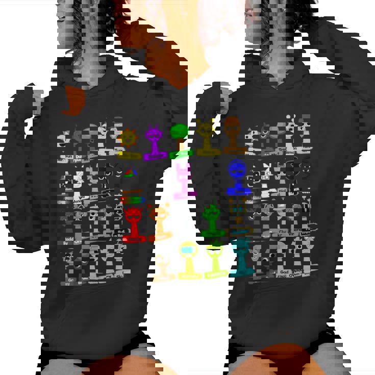 Sprunki All Here With Names For Boys And Girls Birthday レディースパーカー