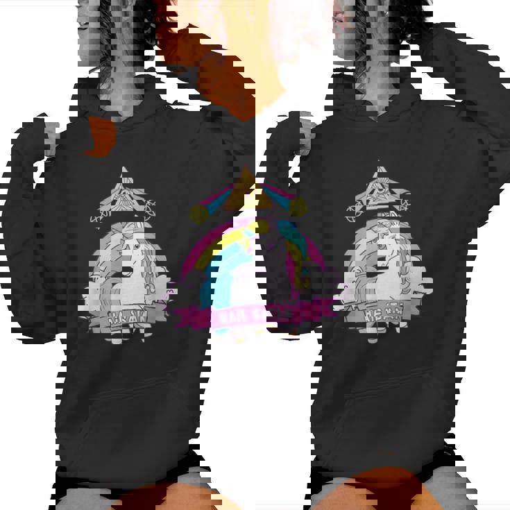 Unicorn Hailatan Devil Death Metal Rainbow Ocult レディースパーカー