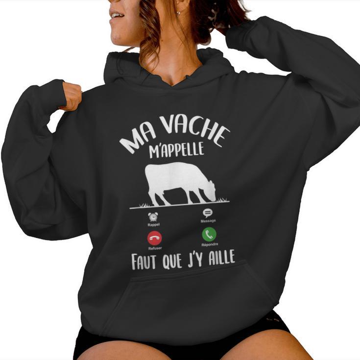 Sweat à Capuche Humour Vache - "Ma Vache M'appelle..." Pour Femme, Fille, Ado, Look Décontracté