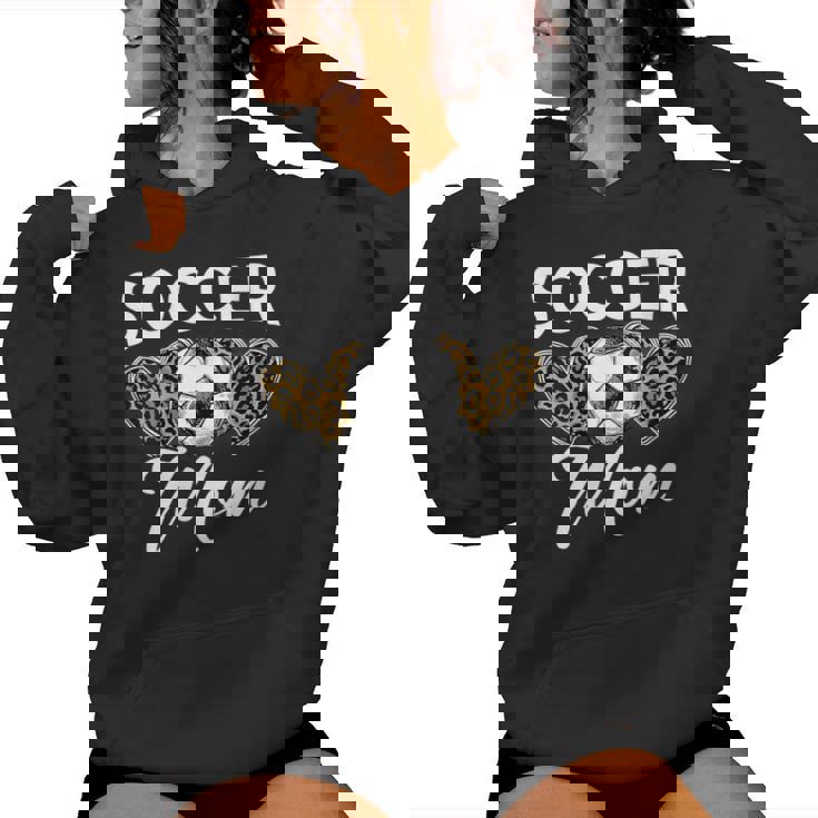 Women'soccer Mom Mother Leopardoccer Mom With-Neck Kapuzenpullover für Damen