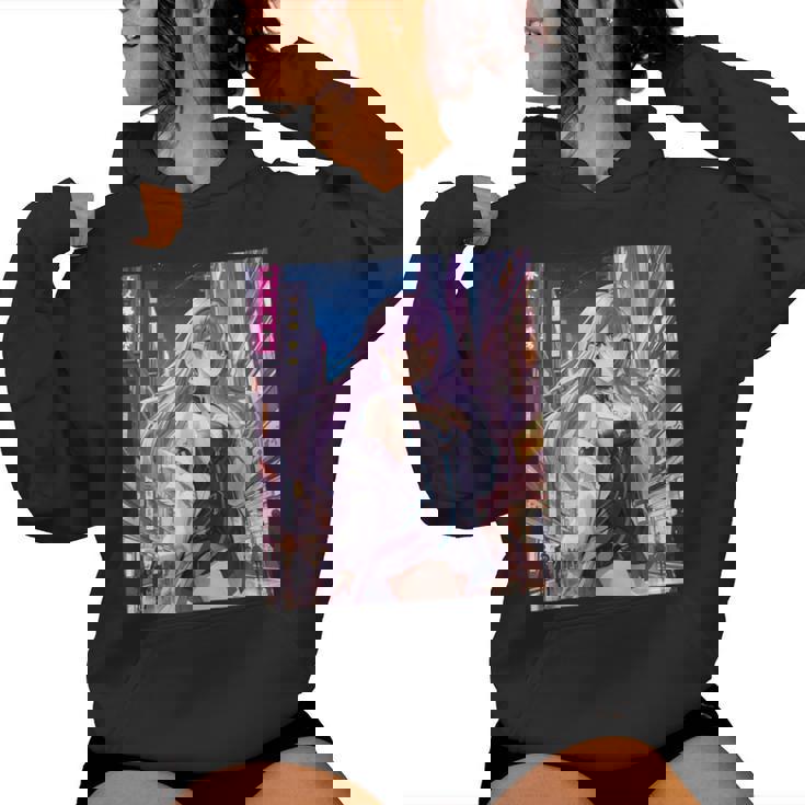 アニメの女の子、漫画、美学、かわいい、日本語、Waifu プリント レディースパーカー