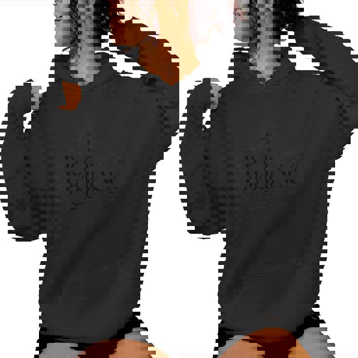 クリスチャン イエス クロス キリスト クリスチャン男性女性を信じます レディースパーカー