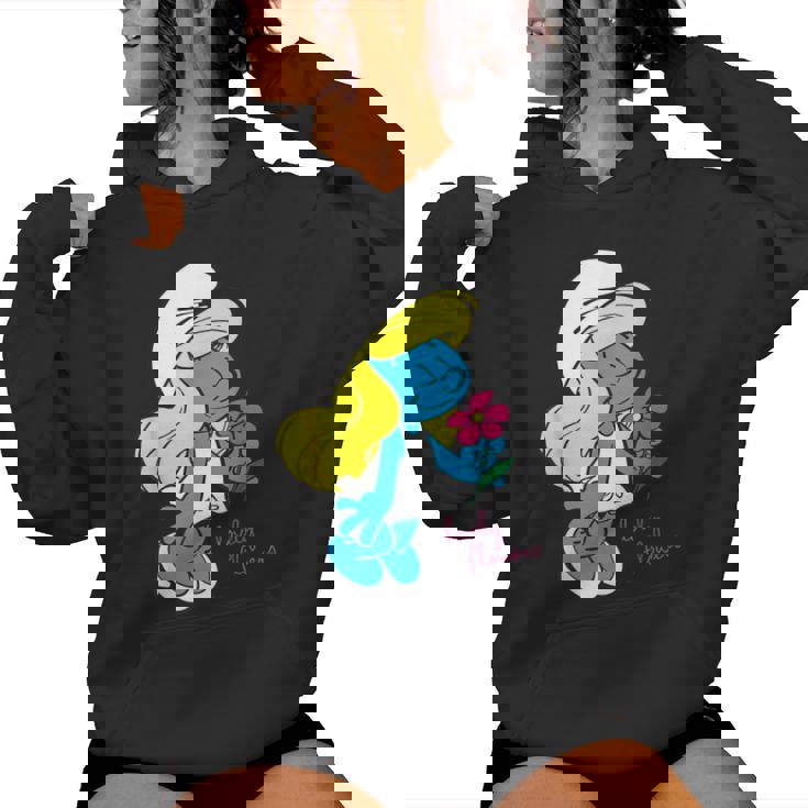 スマーフ スマーフェット キャラクター 花 咲く スマーフィー ファン レディースパーカー