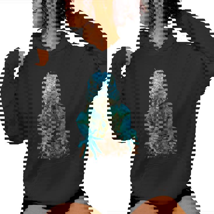 トカゲ イグアナ クール 爬虫類 グラフィック – 男性、女性、男の子、女の子。 レディースパーカー