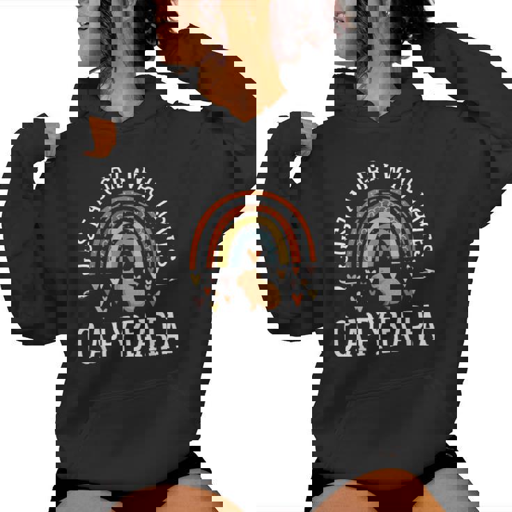 レインボー カピバラシャツ ガールズ Just A Girl Who Loves Capybara レディースパーカー