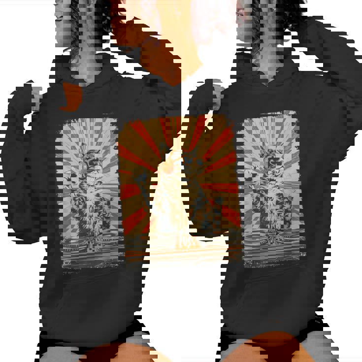 レトロ Dj 猫 ヘッドフォン付き ディスコ 音楽愛好家 男性 女性 キッズ レディースパーカー