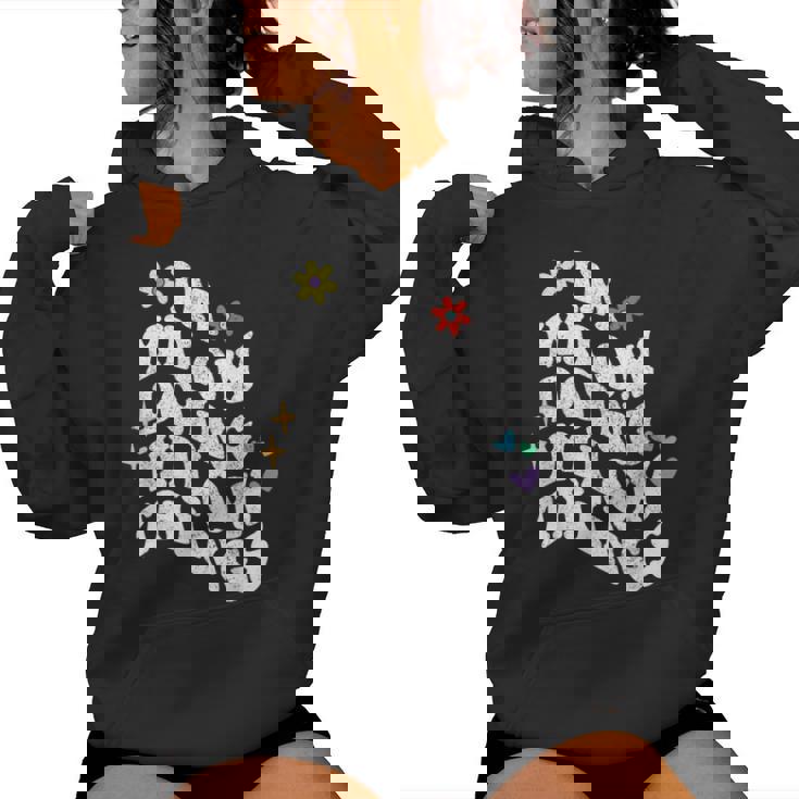 レトロ Groovy Im Wilow Doing Wilow Things おもしろ 母の日 レディースパーカー