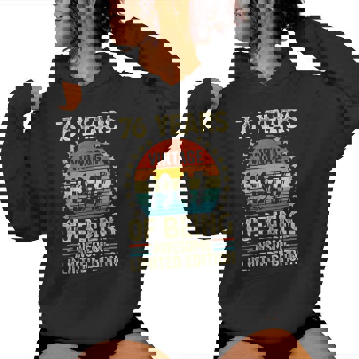 ヴィンテージ 1947 76 歳男性女性面白い誕生日アパレル レディースパーカー