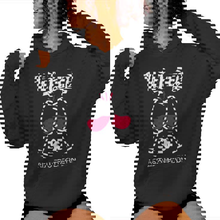 卒寿祝い ワイン好き 酒好き 父 母 男性 女性 90歳お祝いintage Aged To Perfection レディースパーカー