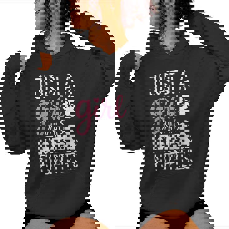 子犬 女の子 犬好き キュート ピンク 足跡プリント デザイン レディースパーカー