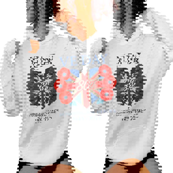 Bandera Del Díae 80 Aniversario 2025 E Day 80-E Day 2025 Cuello Sudadera con capucha para mujer