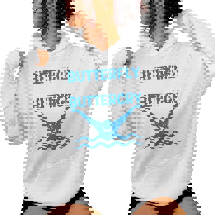 Butterfly Butterwhyバタフライバタフライファニー水泳チーム 長袖tシャツ レディースパーカー