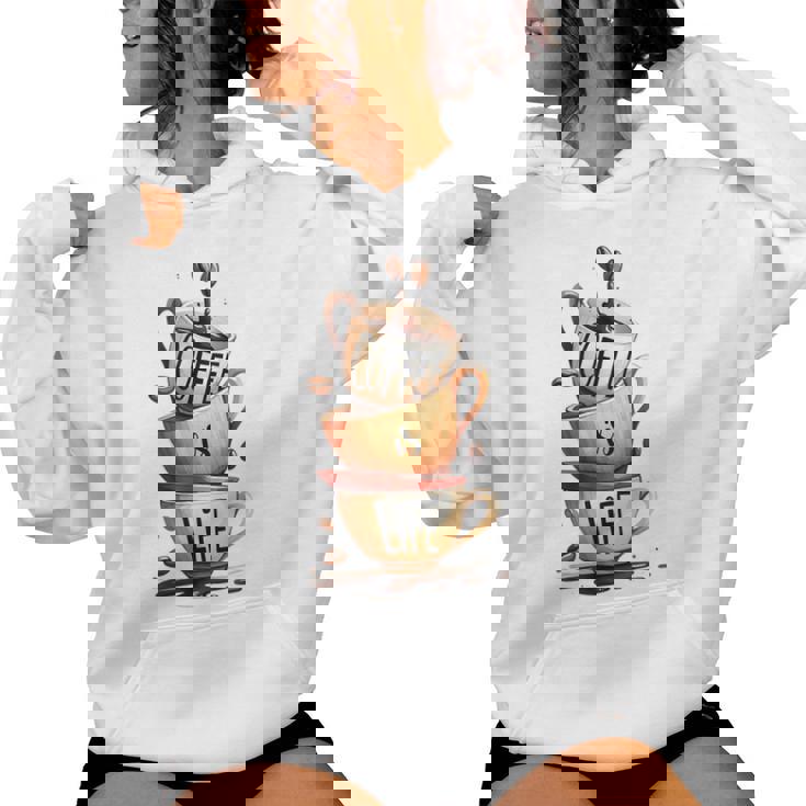 Coffee Is Life 愉快なコーヒー好きのギフト レディースパーカー