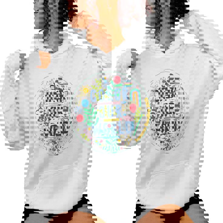 Color Our World Summer Reading 2025 Boho Wildflower Book Women Hoodie