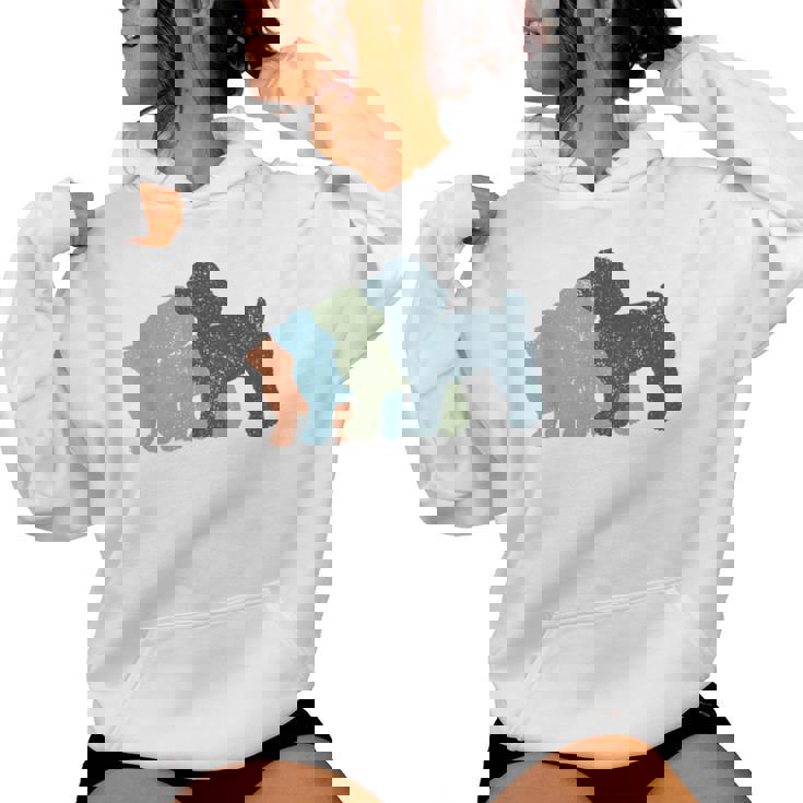 Dog Mom & Dad シルエット ヴィンテージトイプードル レディースパーカー